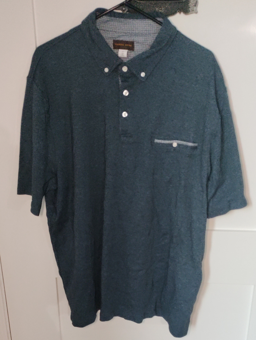Thomas Dean Men's Short-Sleeve Polo in Dark Teal